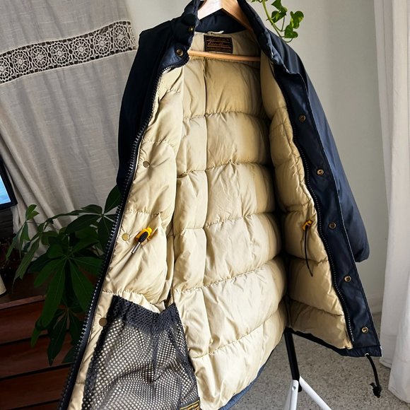 EDDIE BAUER Vintage 90's Goose Down Men's Navy Blue Puffer Jacket Coat - Picture 6 of 14
